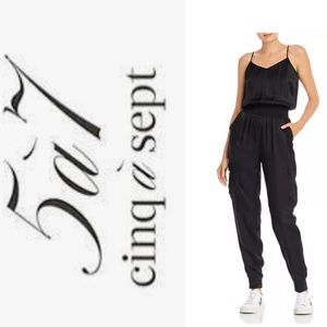 5 a 7 cinq a sept Amia Satin Vneck Jumpsuit